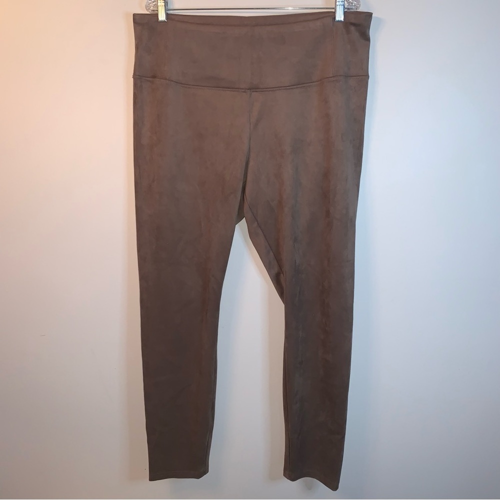 Hilary Radley Brown Faux Suede Leggings 16